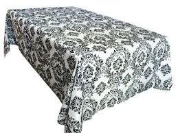 8' Table Damask Flocking/ Black & White