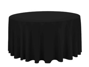120" Round Polyester Linen - Black