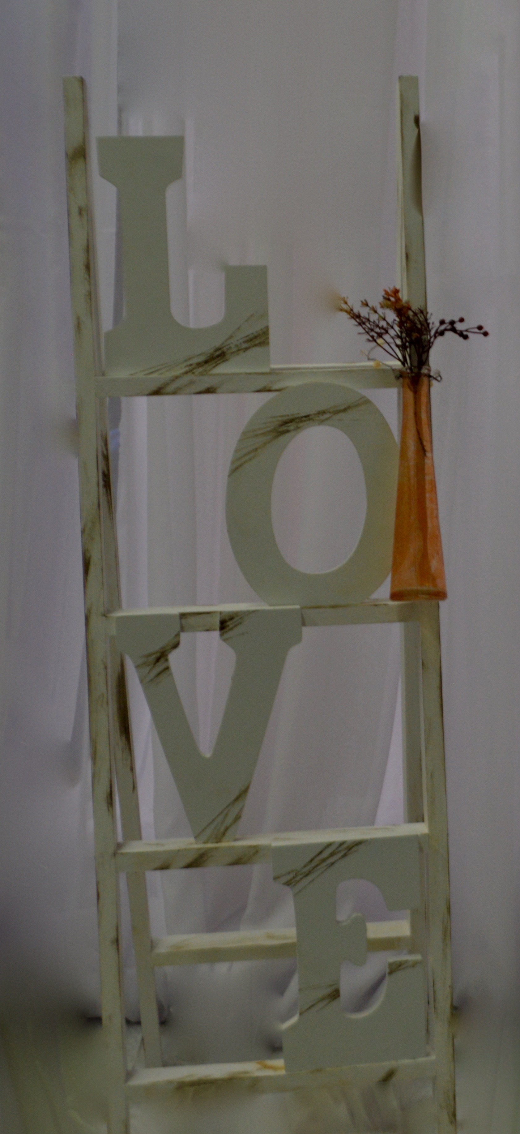 Rustic Love Ladder Sign Mosaic Event Rentals