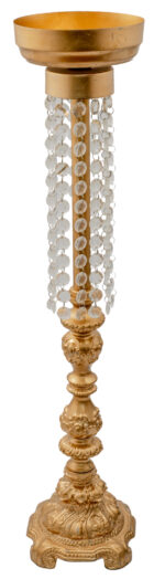 antique style floral stand, crystal can be added and top can be replaced with different styles