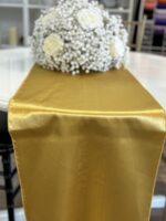 Satin table runner for weddings and events elegant table décor.