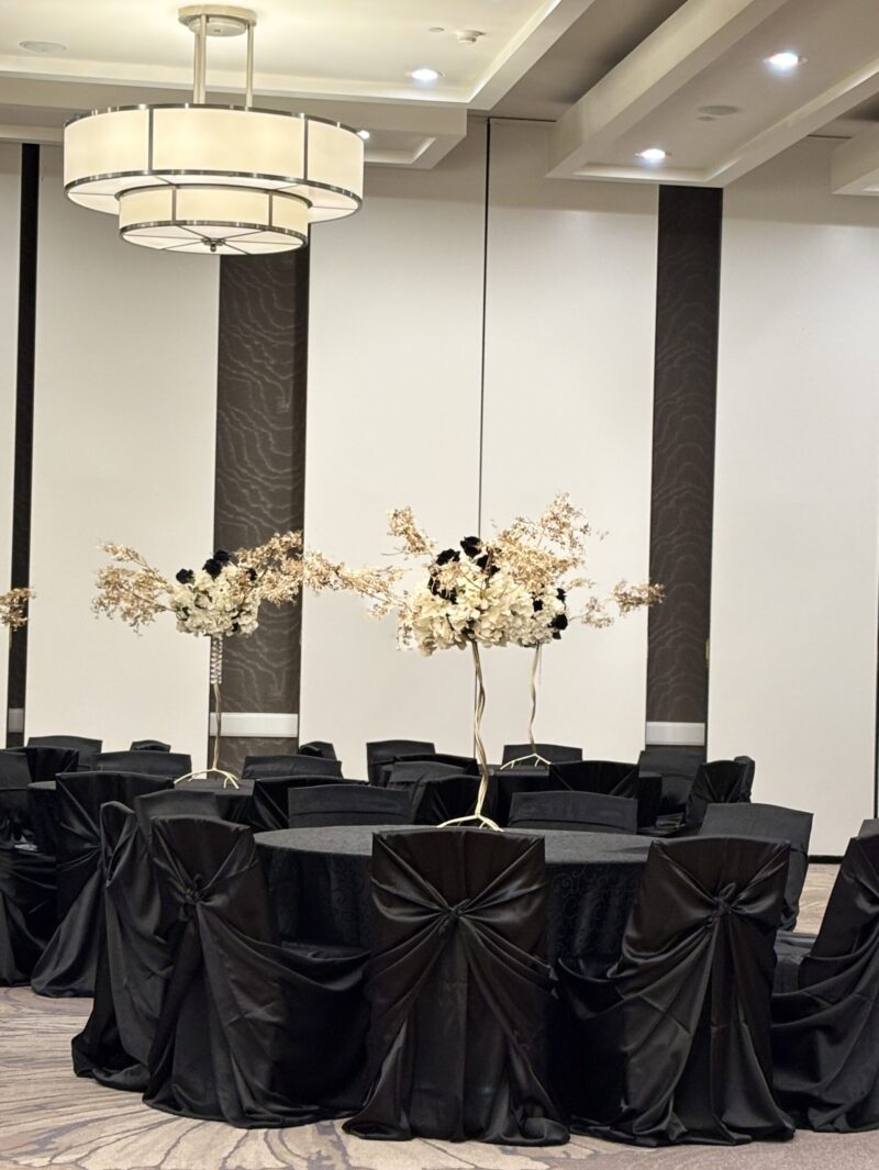 New Year's Eve corporate event setup by Mosaic Event & Party Rentals