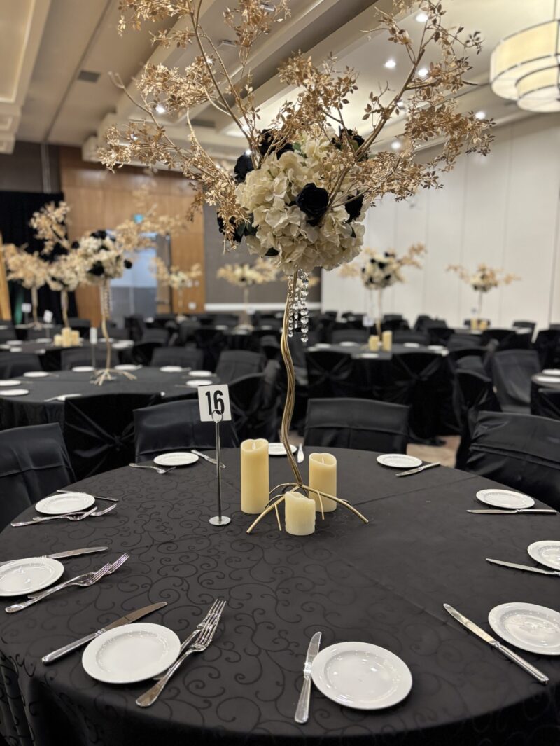 New Year's Eve corporate event décor and table styling